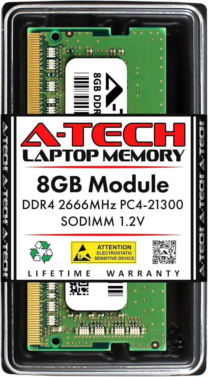 A-Tech 8GB RAM for Lenovo ThinkCentre M70a Gen 2, M70q, M720 Tiny, M900z, M90a, M90a Gen 2, M90q, M910 Tiny, M910q Tiny, M910z, M920 Tiny, M920q | DDR4 2666MHz PC4-21300 SODIMM Non-ECC Memory Upgrade