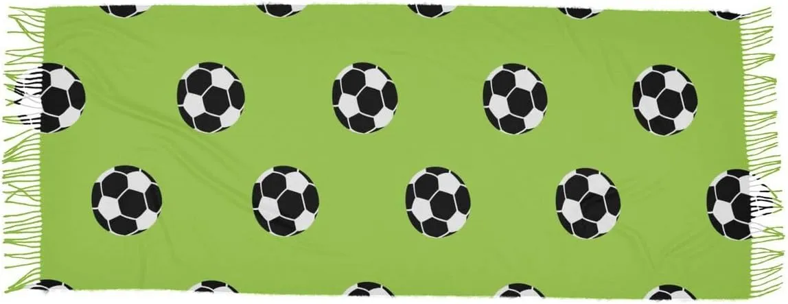 Acpiggto Winter Scarf Warm Shawl Soccer Football Sports Green Faux Cashmere Wool Scarves