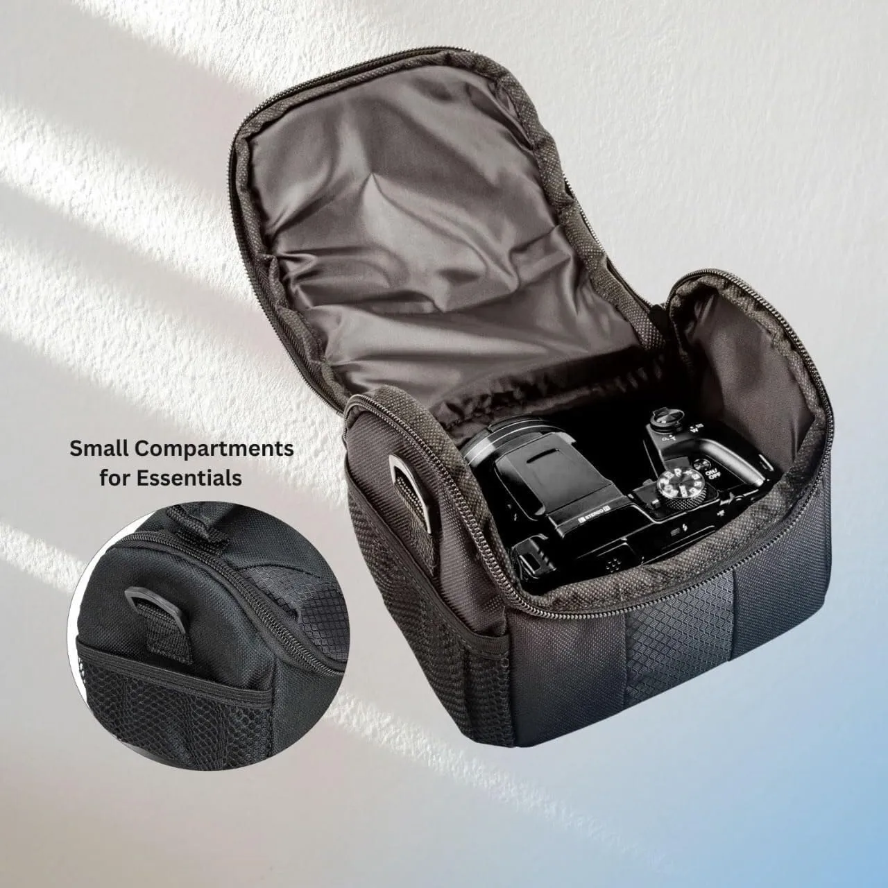 Acuvar Small Soft Padded Camera Bag for Canon, Sony, Olympus, & Samsung, DSLR Camera Bag Small, Camera Equipment Carrying Case, Gadget Bag With Shoulder Strap, Lightweight Case, Crossbody Camera Case
