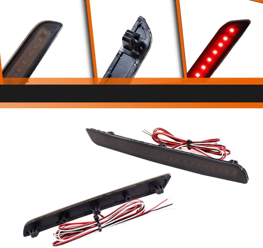 ADIIL 2PCS Smoked Lens Red LED Rear Fog Light Bumper Reflectors Brake Tail Lamps For 2020 2021 2022 Toyota GR Supra