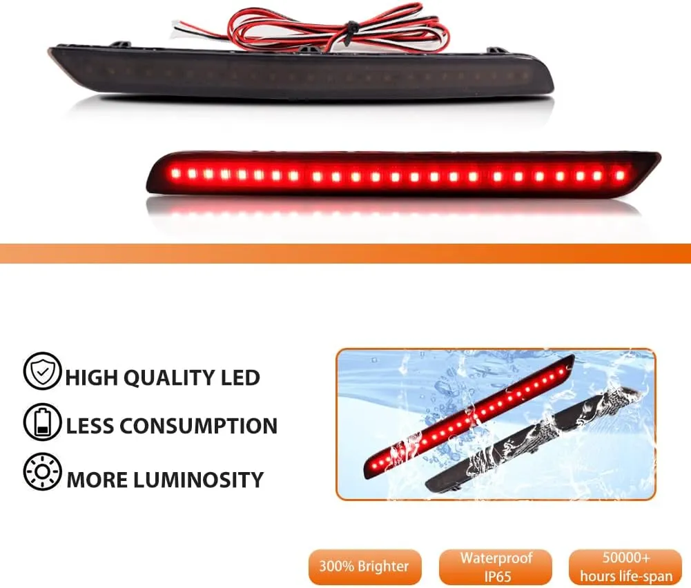 ADIIL 2PCS Smoked Lens Red LED Rear Fog Light Bumper Reflectors Brake Tail Lamps For 2020 2021 2022 Toyota GR Supra