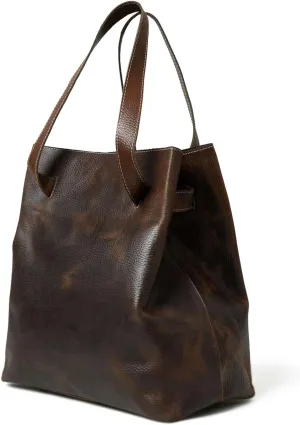 ADYAN Women's Shoulder Bag Full Grain Leather Handbags Vintage Handmade Leather Tote Purse- Brown Leather purses
