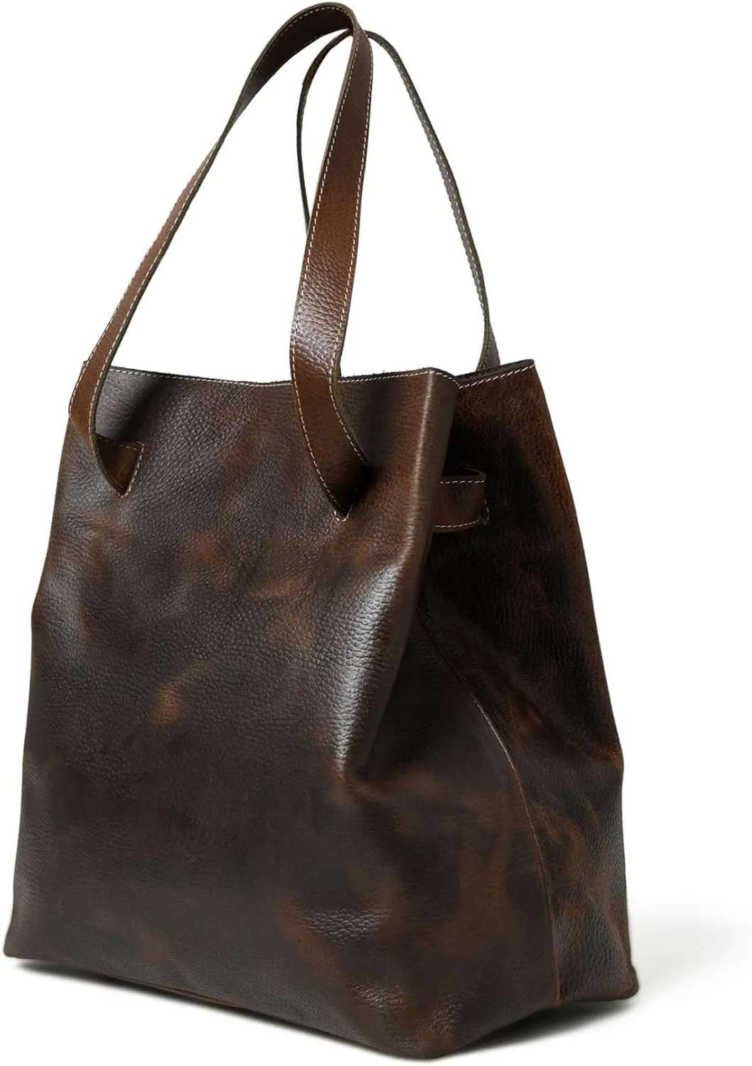 ADYAN Women's Shoulder Bag Full Grain Leather Handbags Vintage Handmade Leather Tote Purse- Brown Leather purses