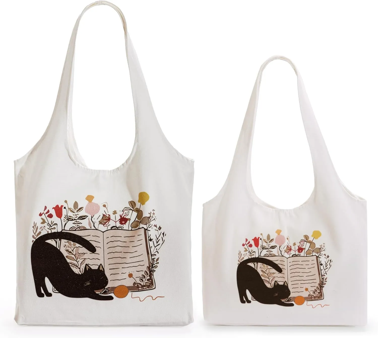 Aesthetic Canvas Tote Bag for Women Reusable Casual Shoulder Shopping Canvas Bag Set for Beach Work