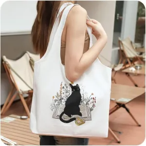 Aesthetic Canvas Tote Bag for Women Reusable Casual Shoulder Shopping Canvas Bag Set for Beach Work