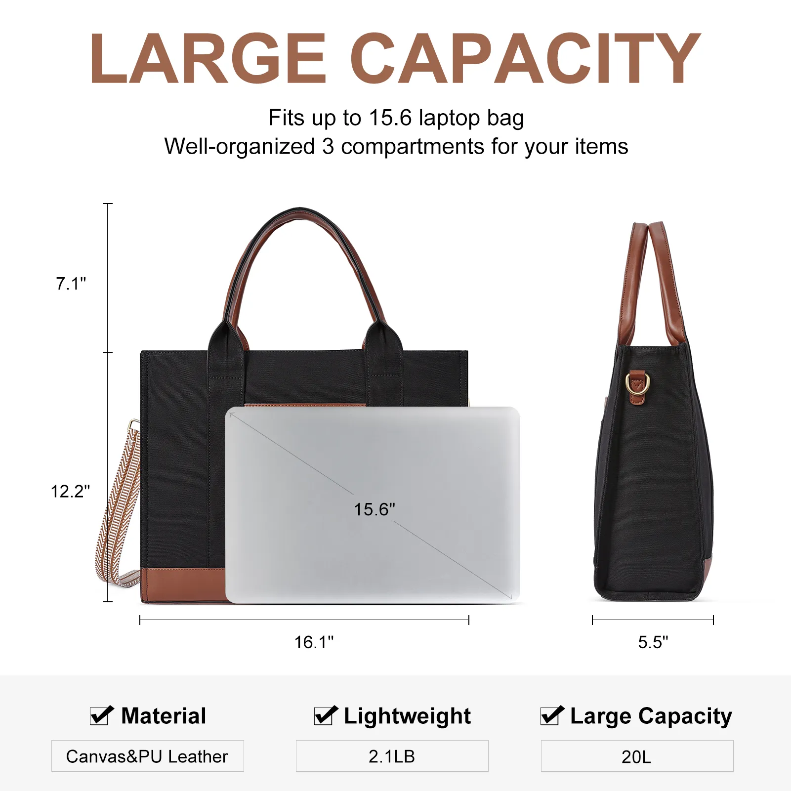 Agatha Women's  Canvas Laptop Totes