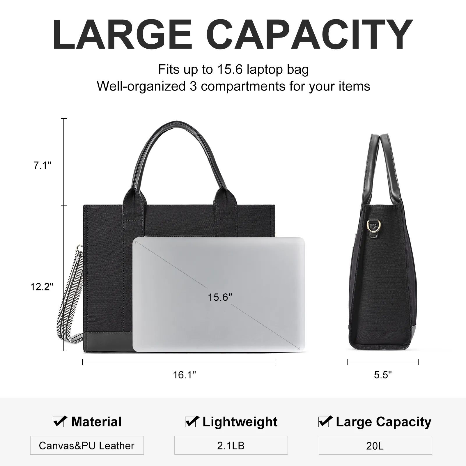 Agatha Women's  Canvas Laptop Totes