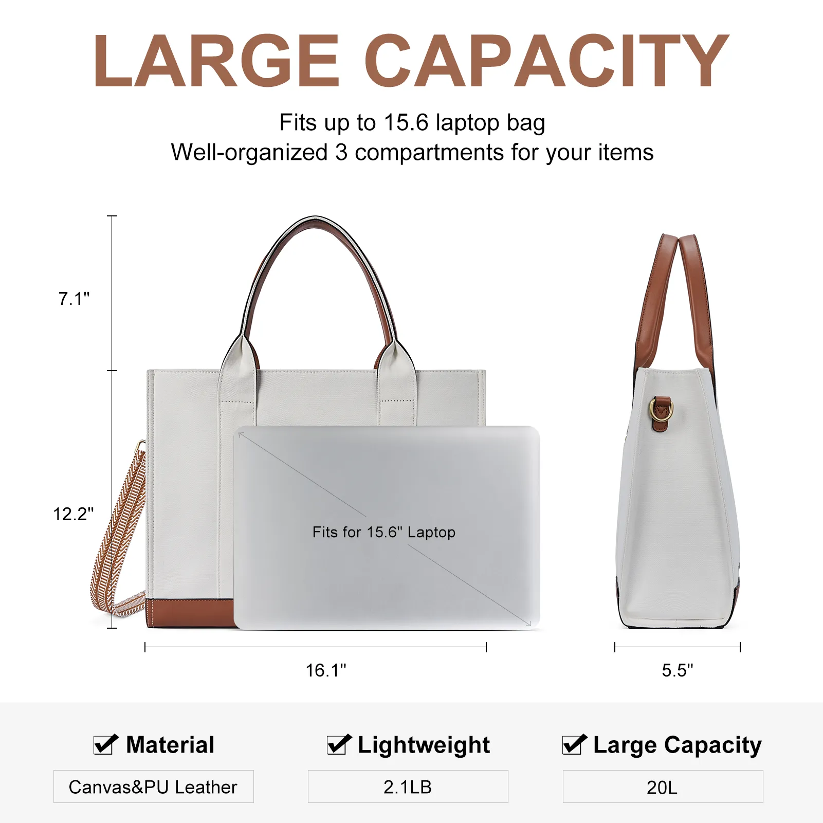 Agatha Women's  Canvas Laptop Totes