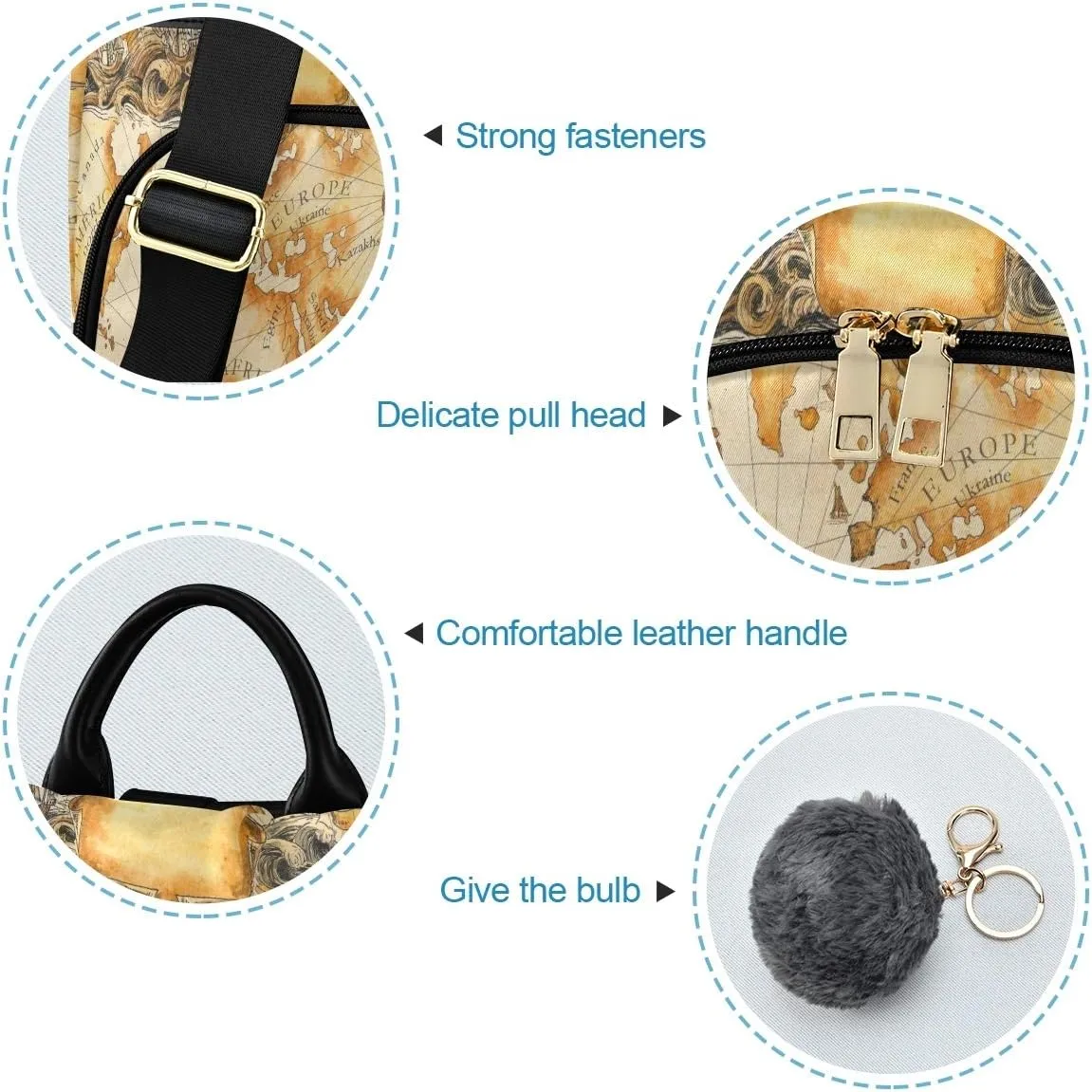 ALAZA Ancient Map Of The World Vignettes Compasses Dragons Sailboats Backpack Purse with Adjustable Straps for Woman Ladies