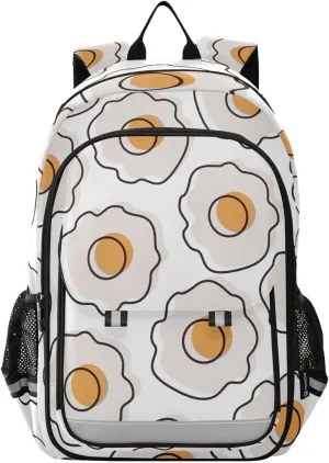 ALAZA Fried Eggs Pattern in Watercolor Casual Backpack Travel Daypack Bookbag