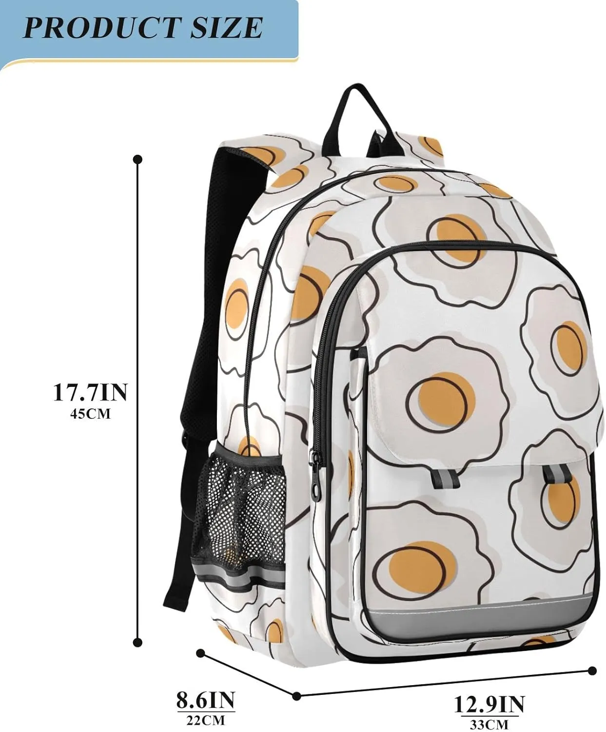 ALAZA Fried Eggs Pattern in Watercolor Casual Backpack Travel Daypack Bookbag