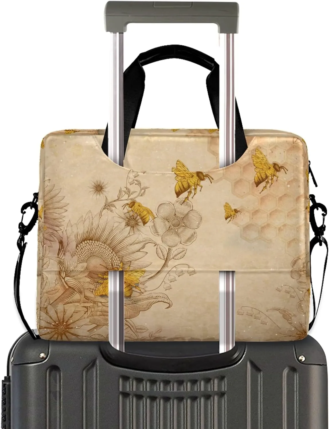 ALAZA Honey Bees Wildflowers Laptop Messenger Bag Case Sleeve Briefcase for Men Women, Multi03