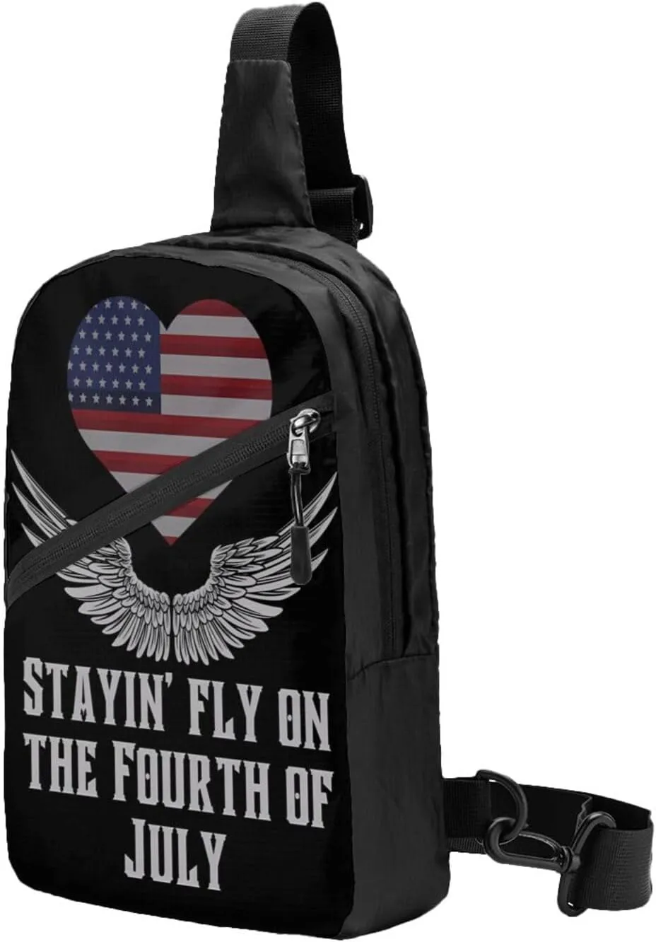 America We The People American Flag Wings Portable Sling Bags Packable Crossbody Bag Foldable Sport Daypack Reusable Shoulder Backpack Diagonally Chest Bag for Workout Travel