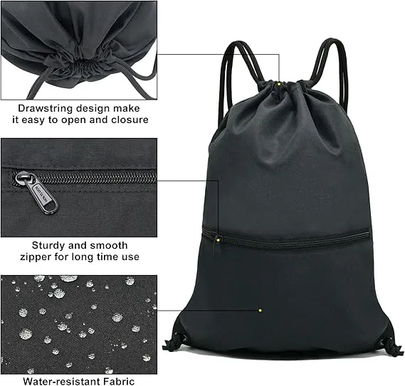 American Drawstring Backpack Bag Sport Gym Sackpack