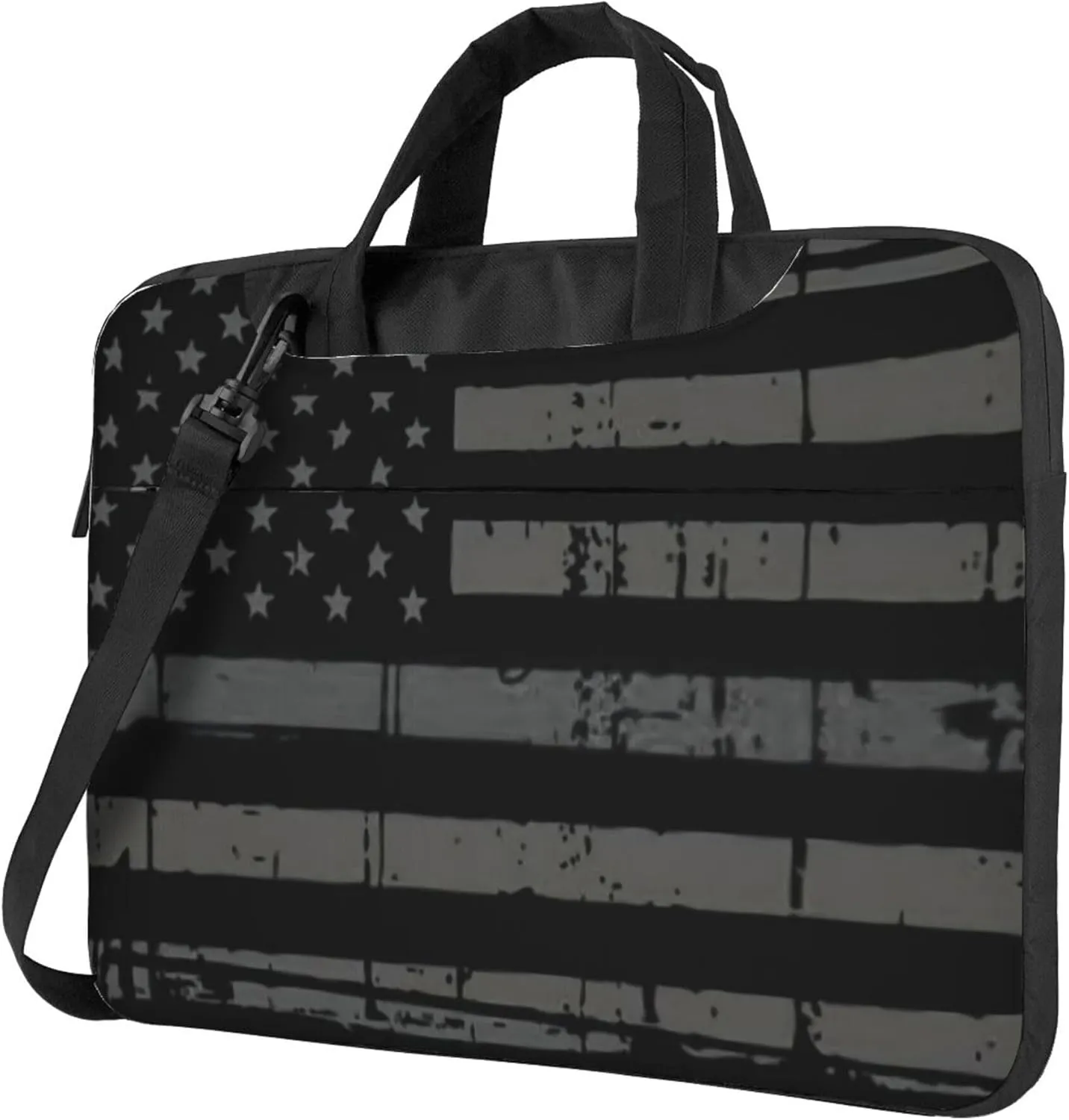 American flag Laptop Shoulder Bag ​for Men Women, Computer Carrying Case Messenger Bag with Strap