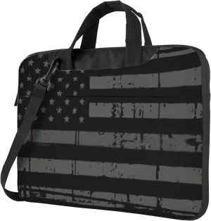 American flag Laptop Shoulder Bag ​for Men Women, Computer Carrying Case Messenger Bag with Strap