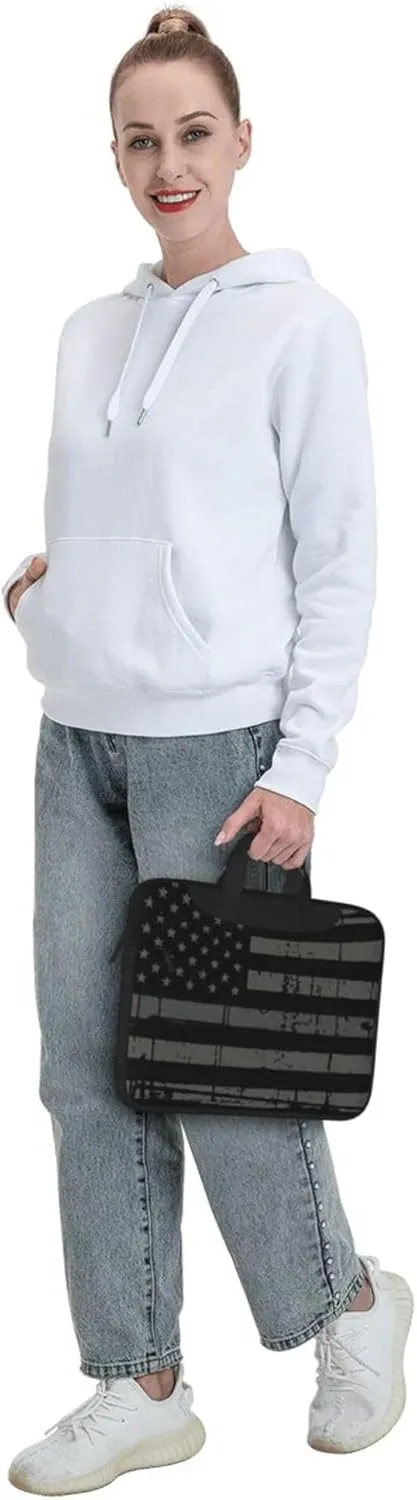 American flag Laptop Shoulder Bag ​for Men Women, Computer Carrying Case Messenger Bag with Strap