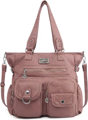 Angelkiss Purses Handbags for Women PU Tote Satchel Bags for Women Pockets Shoulder Bags…