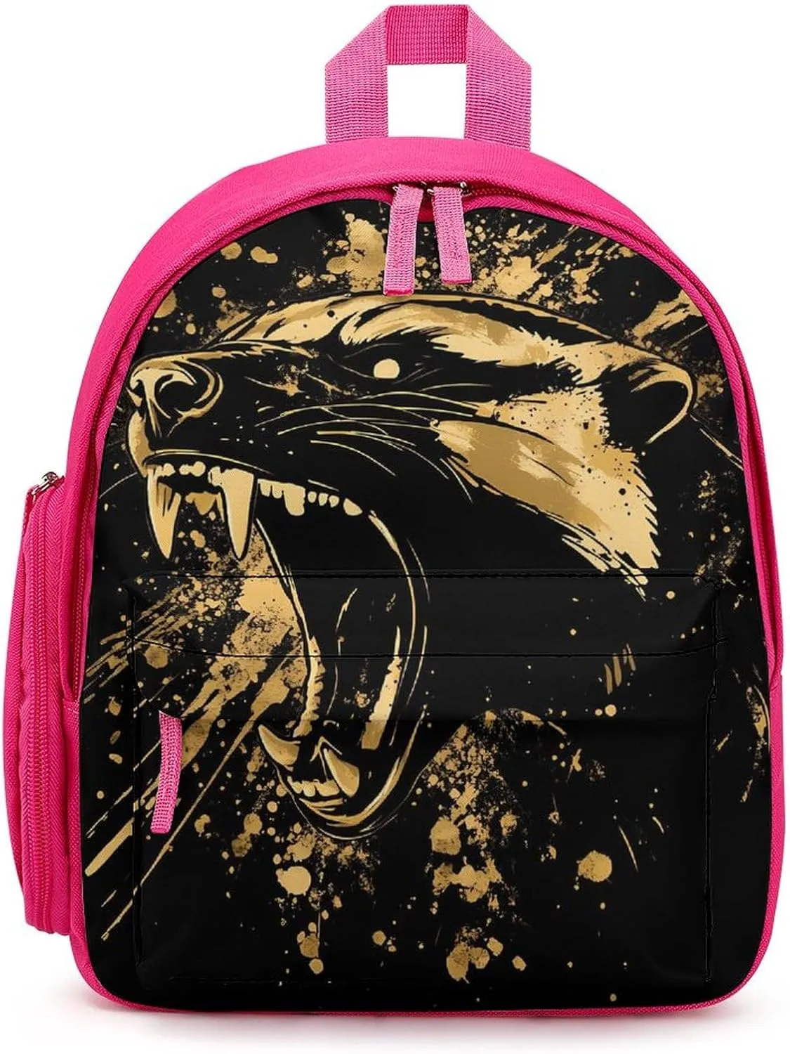 Anger Honey-Badger Roaring Small Travel Laptop Backpack Casual Daypack with Side Pockets for Shopping Work
