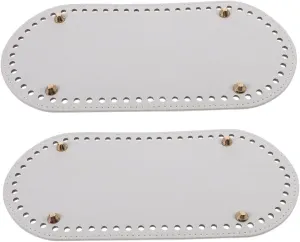 Angoily 2pcs Oval Fake Leather Bag Bottom Insert for Crochet Handbag 25x12cm Cushion Base Shaper with Holes for Crafting and Enhancing Bag Structure Accessories for Handmade Bags