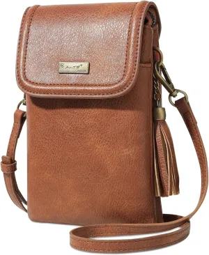 AnsTOP Small Crossbody Bags for Women, Crossbody Cell Phone Bag Tassel Wallet Purses with 2 Strap Best Gift for Women