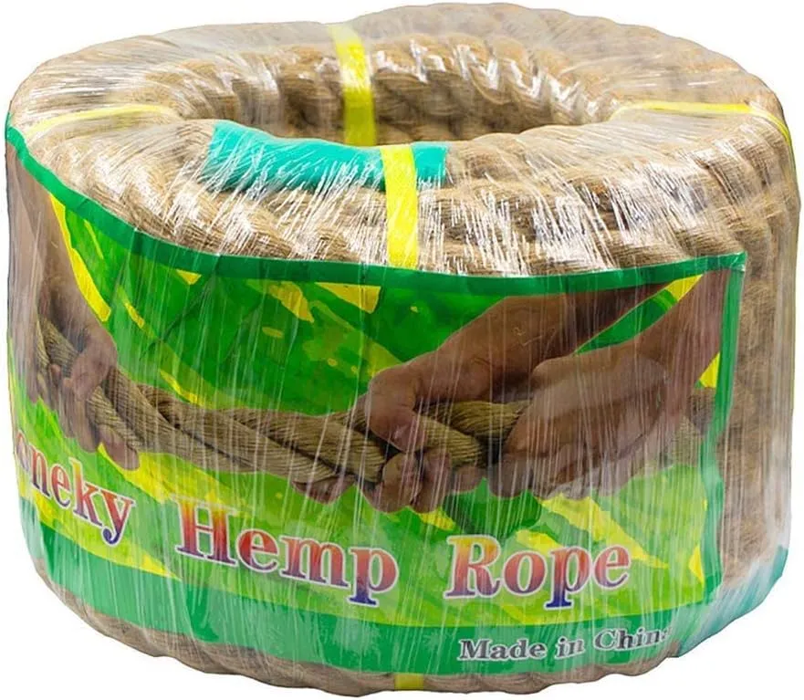 Aoneky Jute Rope - 1.18/1.5 Inch Twisted Hemp Rope for Crafts, Climbing, Anchor, Hammock, Nautical, Cat Scratching Post, Tug of War, Decorate (1 inch x 48 Feet)