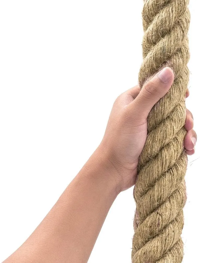 Aoneky Jute Rope - 1.18/1.5 Inch Twisted Hemp Rope for Crafts, Climbing, Anchor, Hammock, Nautical, Cat Scratching Post, Tug of War, Decorate (1 inch x 48 Feet)