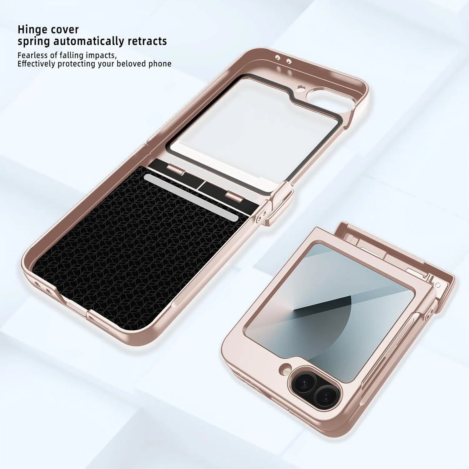 ASAPDOS Heavy Duty Case Compatible with Samsung Galaxy Z Flip 6,Built-in Screen Protector,Kickstand,Hinge Protection and Hard PC Shockproof Protective Phone Case for Z Flip 6(2024) Gold
