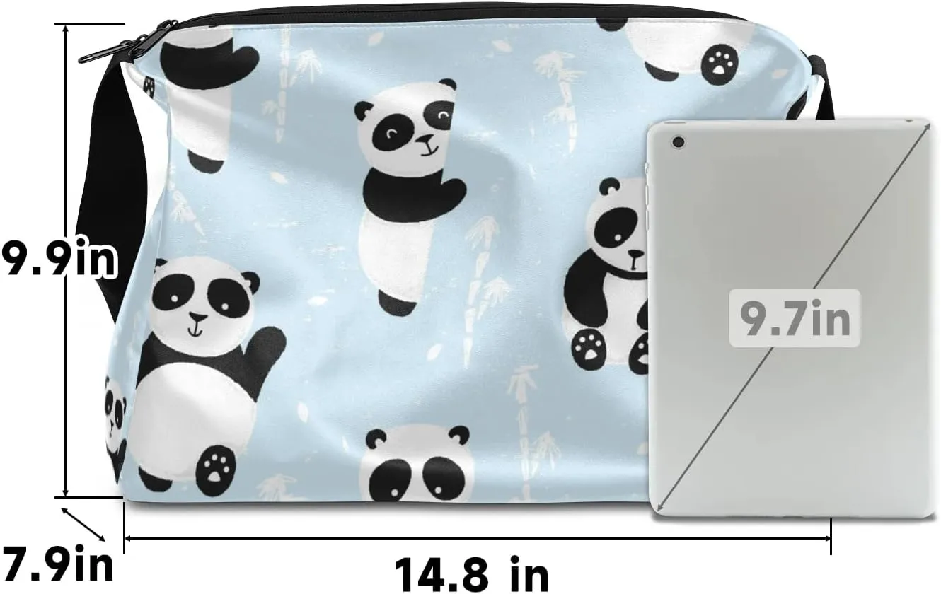 Asian Panda Bears Small Gym Bag for Men Women Workout Sport Duffle Bag Waterproof Weekender Overnight Bag Lightweight Carry on Tote Bag Crossbody Shoulder Travel Bag for Swim Yoge Dance