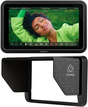 Atomos Shinobi II HDMI 4K Monitor with HDR Touchscreen and Lightweight Design (Black) Bundle with Atomos Sunhood for Shinobi II Monitor with ABS Plastic Construction (5-Inch) (2 Items)