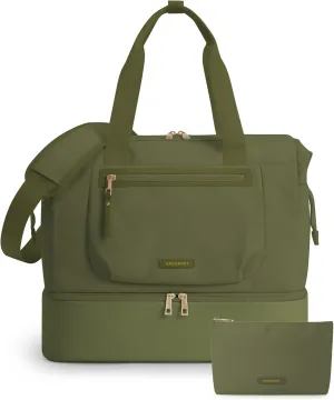 BAGSMART Weekender Bag for Women - 35L Carry On with Shoe Compartment, TSA-Free Travel Duffle, Large Overnight Hospital Bag, Green