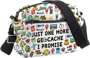 BDPWSS Geocaching Crossbody Bag Geocacher Gift Just One More Geocache I Promise Gift Outdoor Lover Gift Treasure Hunter Gift