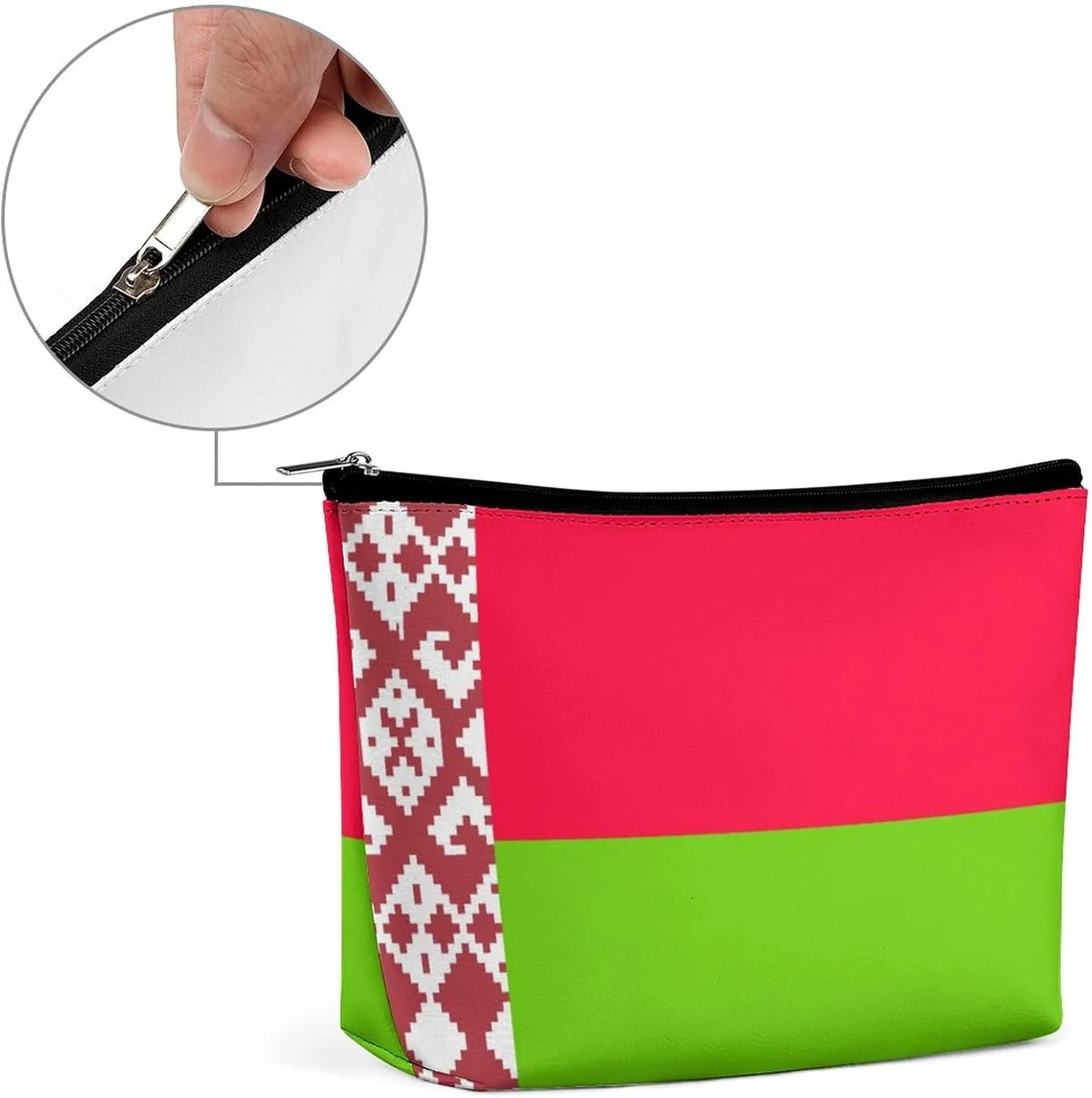 Belarus Flag Makeup Organizer for Women Travel Cosmetic Bag Lightweight Pouch for Purse