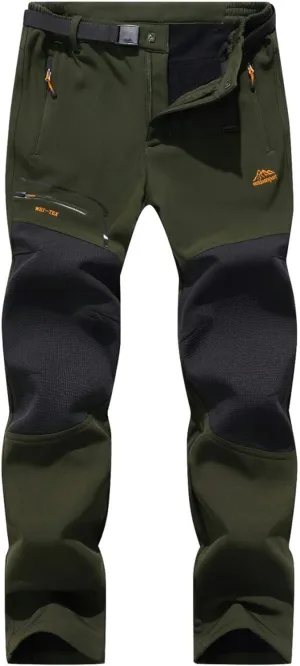BenBoy Men's Snow Ski Outdoor Waterproof Windproof Fleece Cargo Hiking Pants