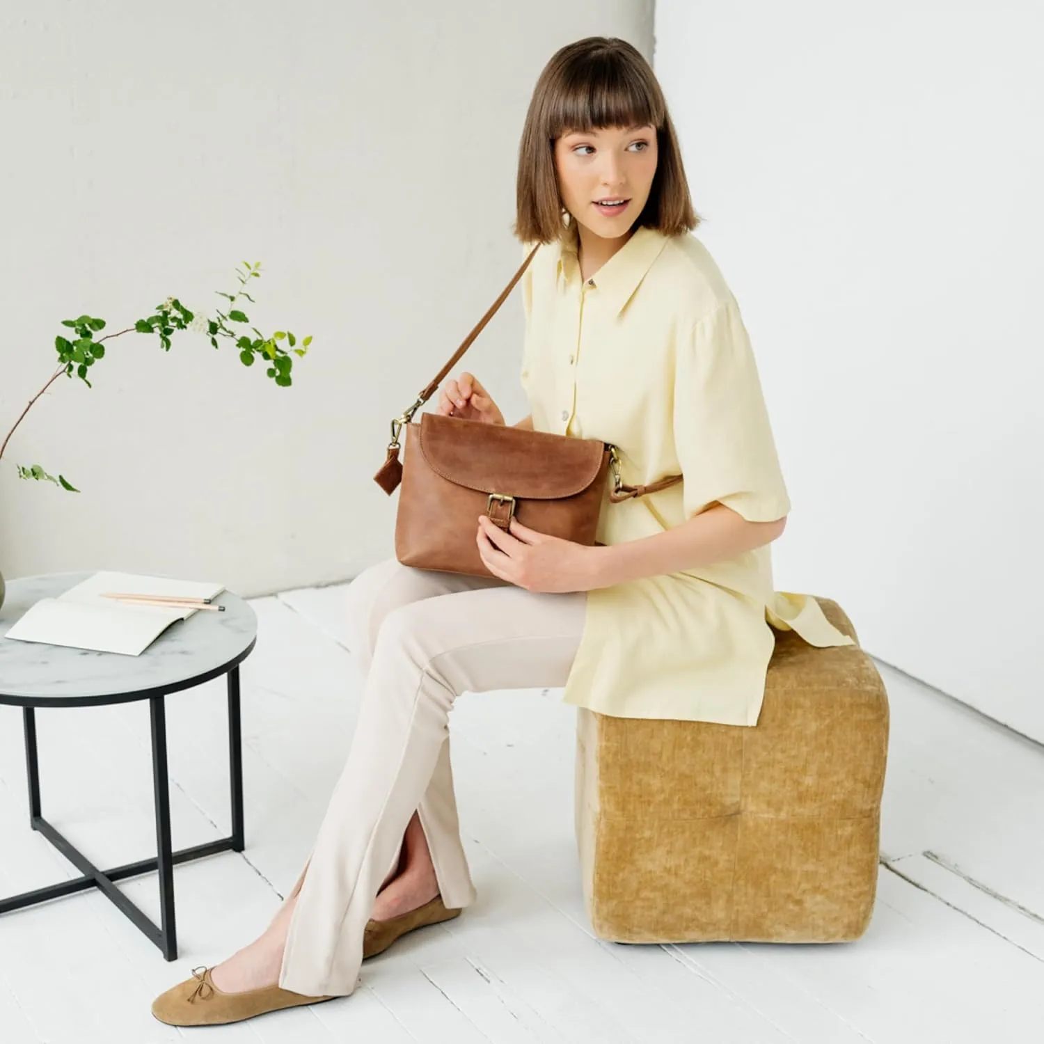 BERLINER BAGS Vintage Genuine Leather Shoulder Bag Catalina, Handbag, Small Crossbody Purse for Women