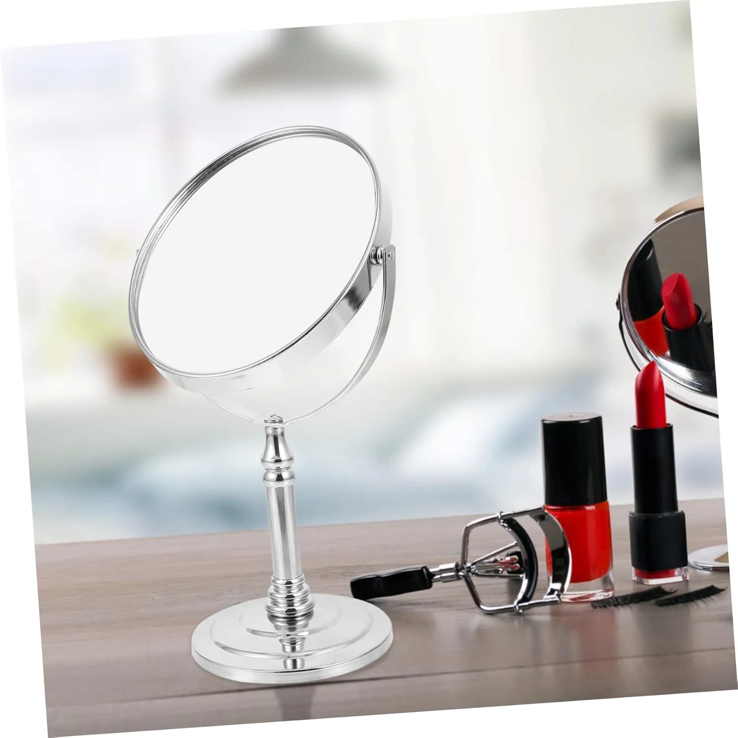 BESPORTBLE 1pc Desktop Mirror Concise Metal Vanity Mirror for Makeup Tabletop Design Accessory for Girls for Bedroom and Dressing Table Random Style