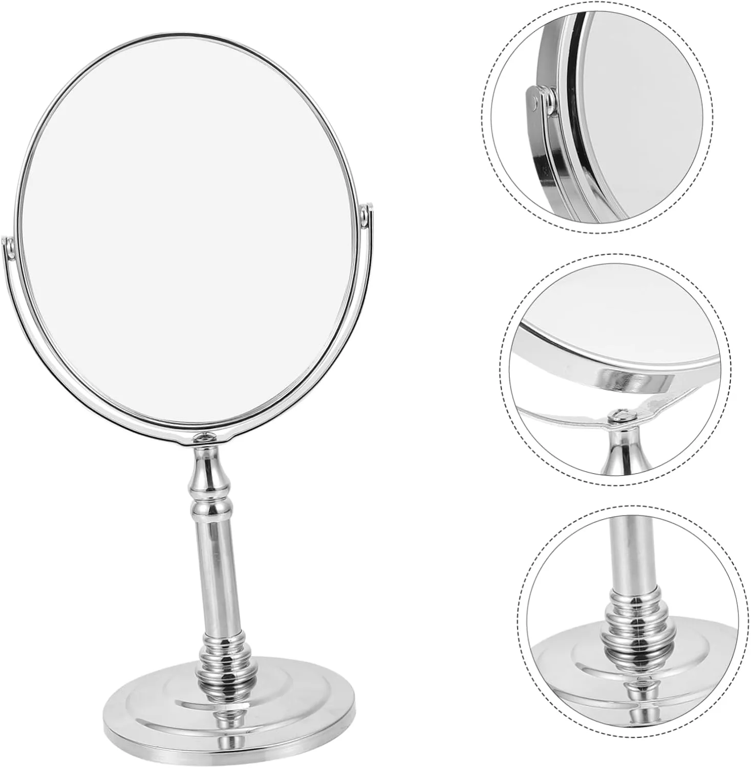 BESPORTBLE 1pc Desktop Mirror Concise Metal Vanity Mirror for Makeup Tabletop Design Accessory for Girls for Bedroom and Dressing Table Random Style