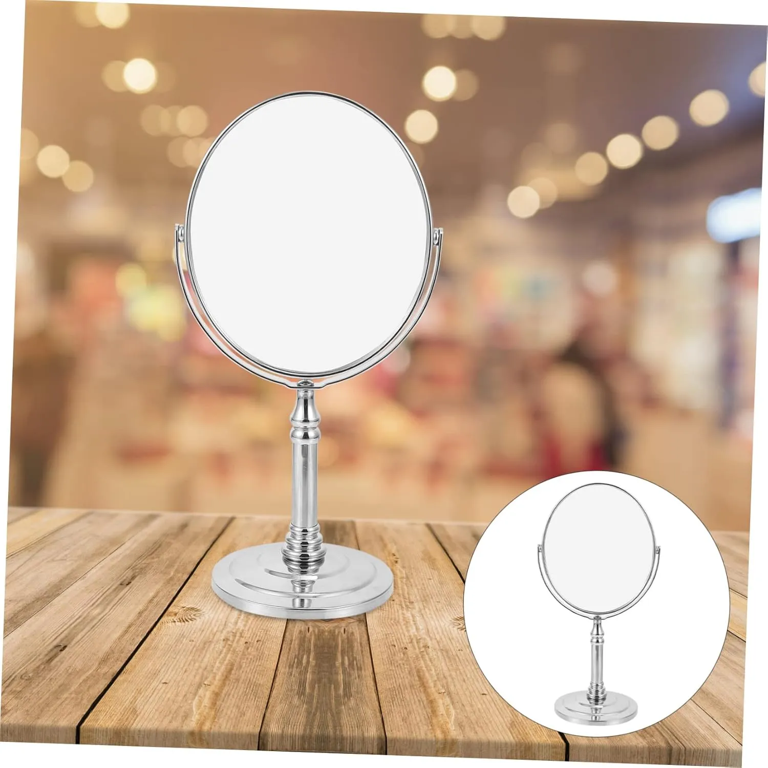 BESPORTBLE 1pc Desktop Mirror Concise Metal Vanity Mirror for Makeup Tabletop Design Accessory for Girls for Bedroom and Dressing Table Random Style