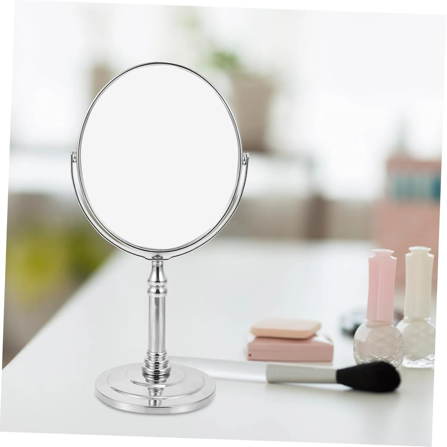 BESPORTBLE 1pc Desktop Mirror Concise Metal Vanity Mirror for Makeup Tabletop Design Accessory for Girls for Bedroom and Dressing Table Random Style