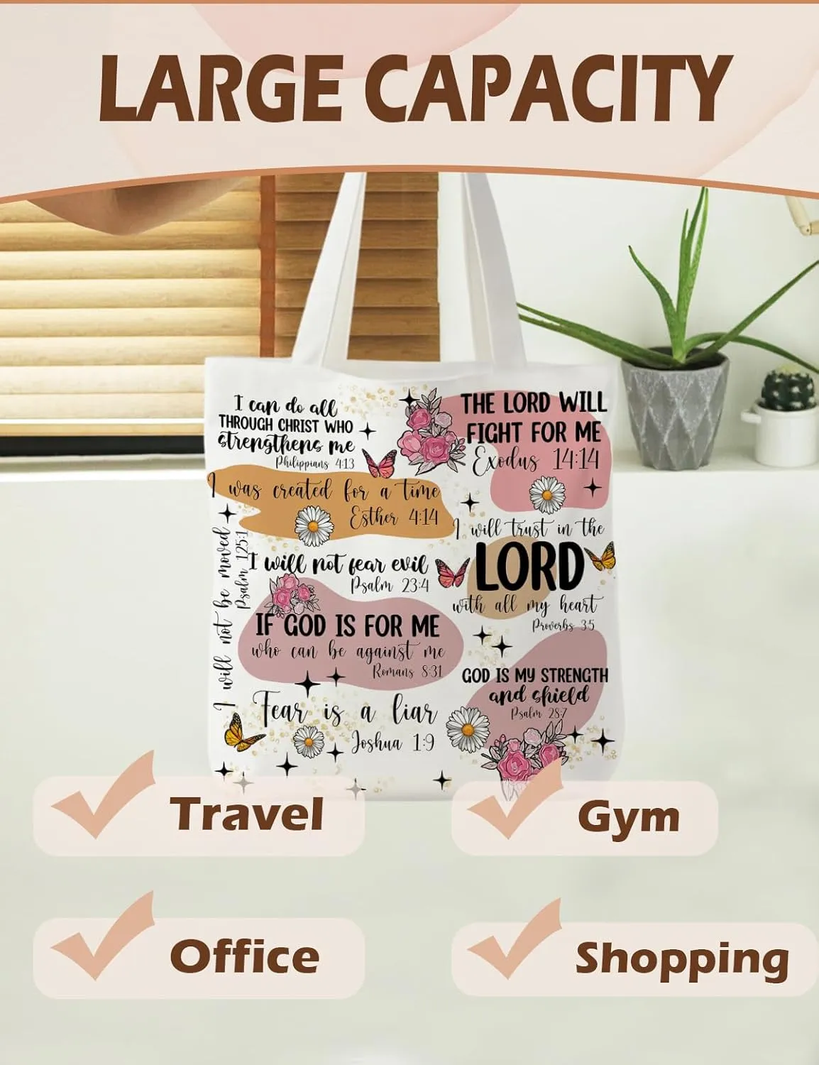 Bible Bags for Women, Christian Tote Bag, Gifts for Christian Women