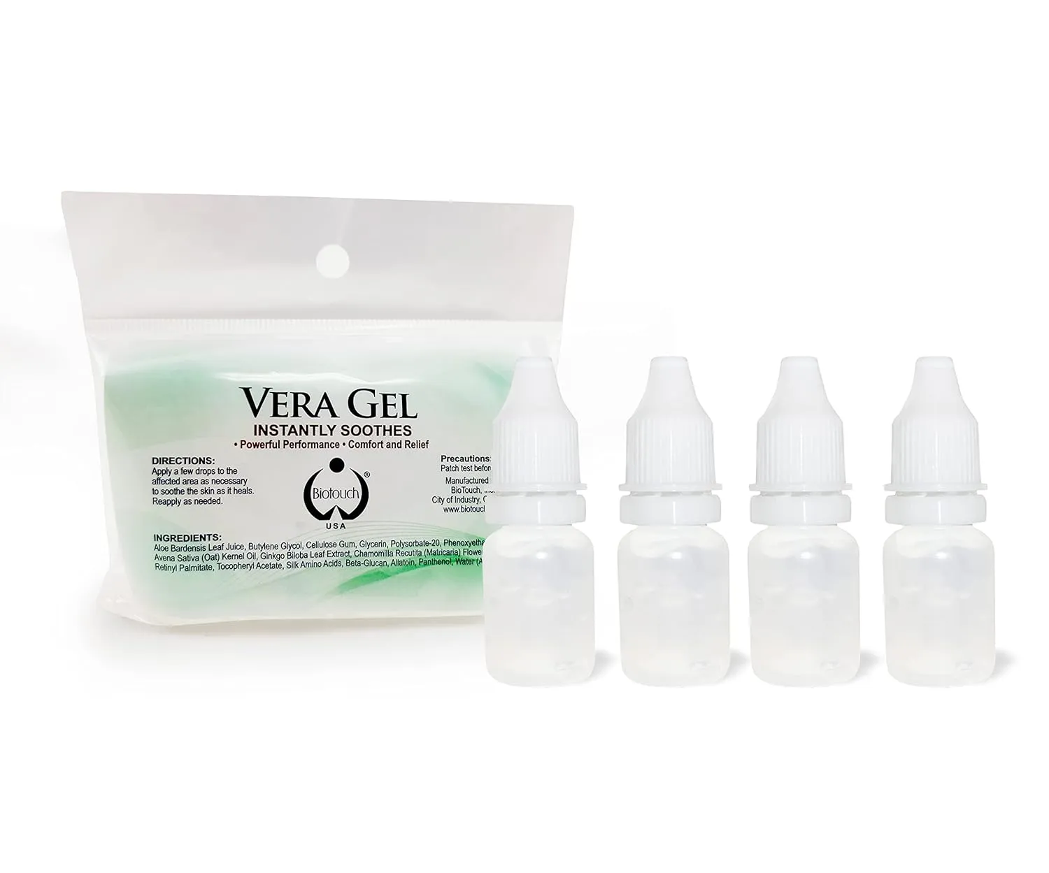 BioTouch VERAGEL INSTANT SOOTHING ELIXER LARGE Bottle (4 pack) Instantly Soothes & Locks in Color for Microblading Permanent Makeup Cosmetic Tattoo Anesthetics After Care (1/4 oz)