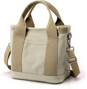 Black Bags for Women Canvas Tote Bag Compartments Everything Capacity Multipocket Handbag Purse Crossbody Shoulder Bag