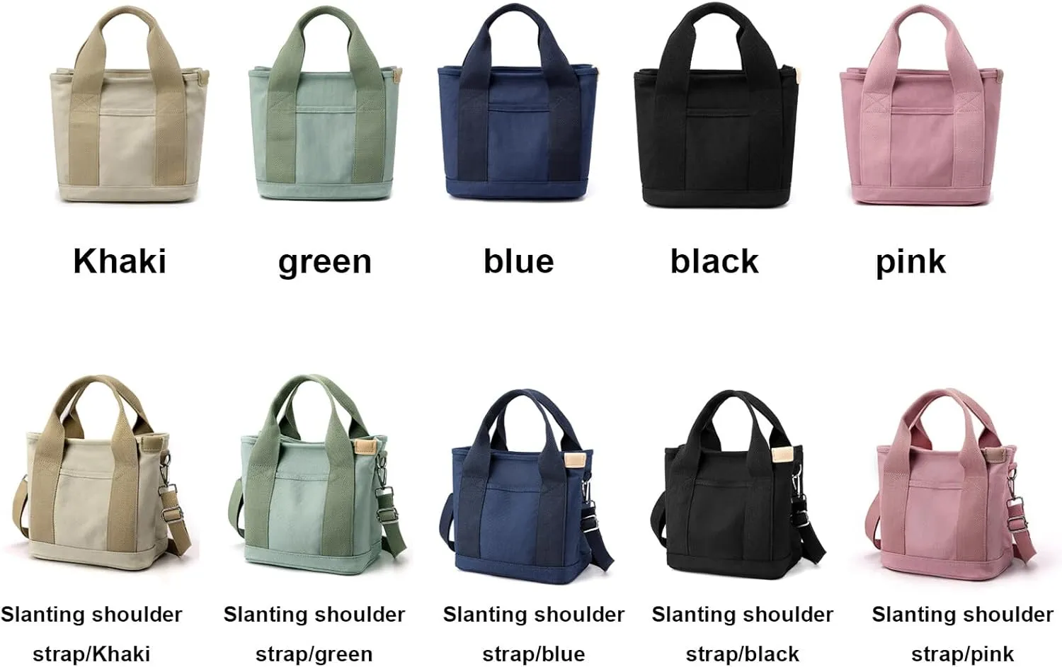 Black Bags for Women Canvas Tote Bag Compartments Everything Capacity Multipocket Handbag Purse Crossbody Shoulder Bag
