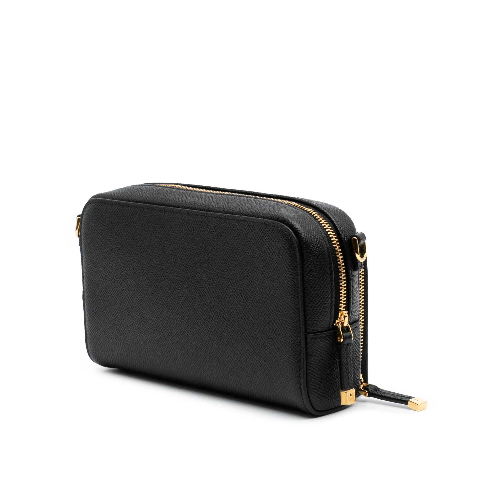 Black Dior Grained Calfskin Caro Double Pouch Crossbody Bag