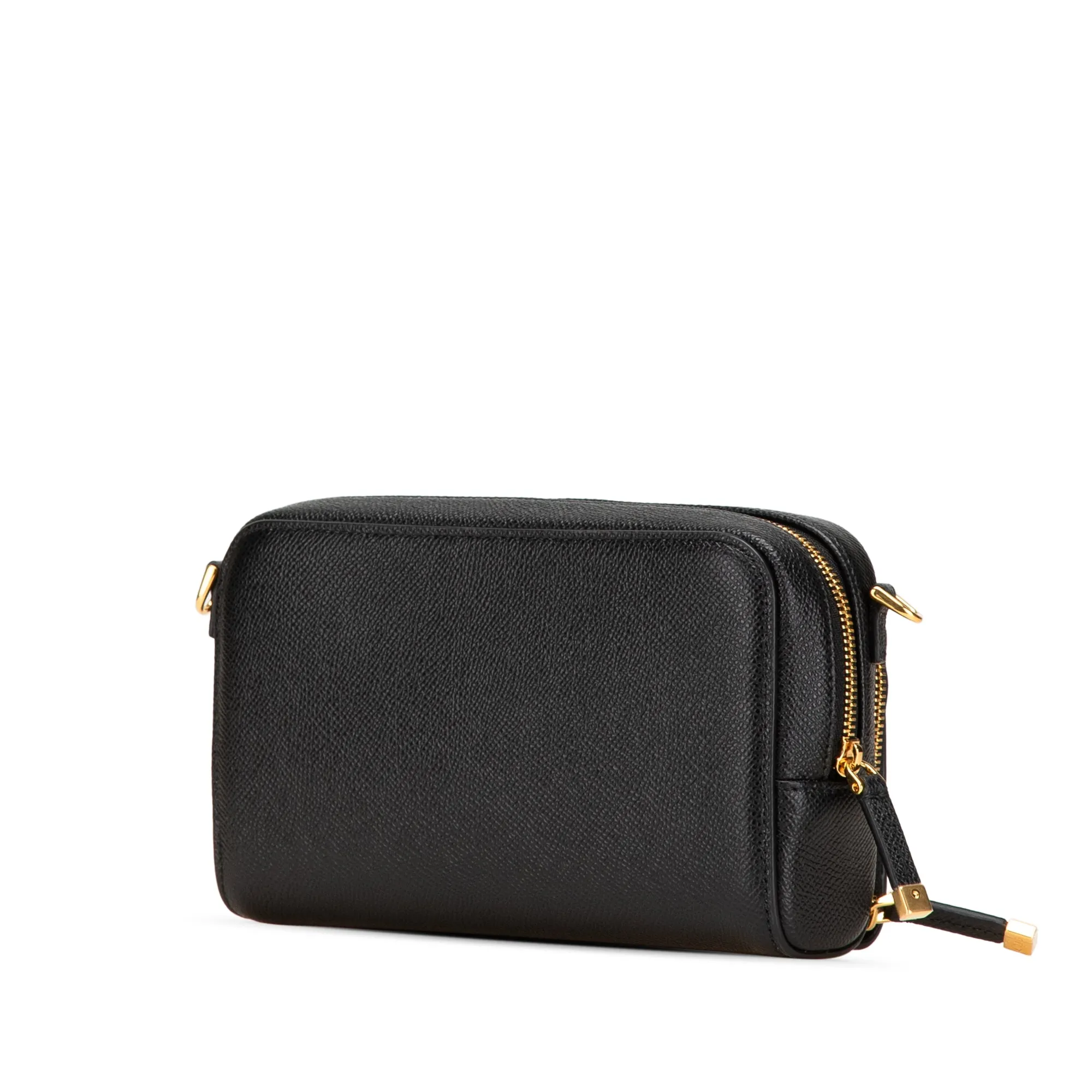 Black Dior Grained Calfskin Caro Double Pouch Crossbody Bag