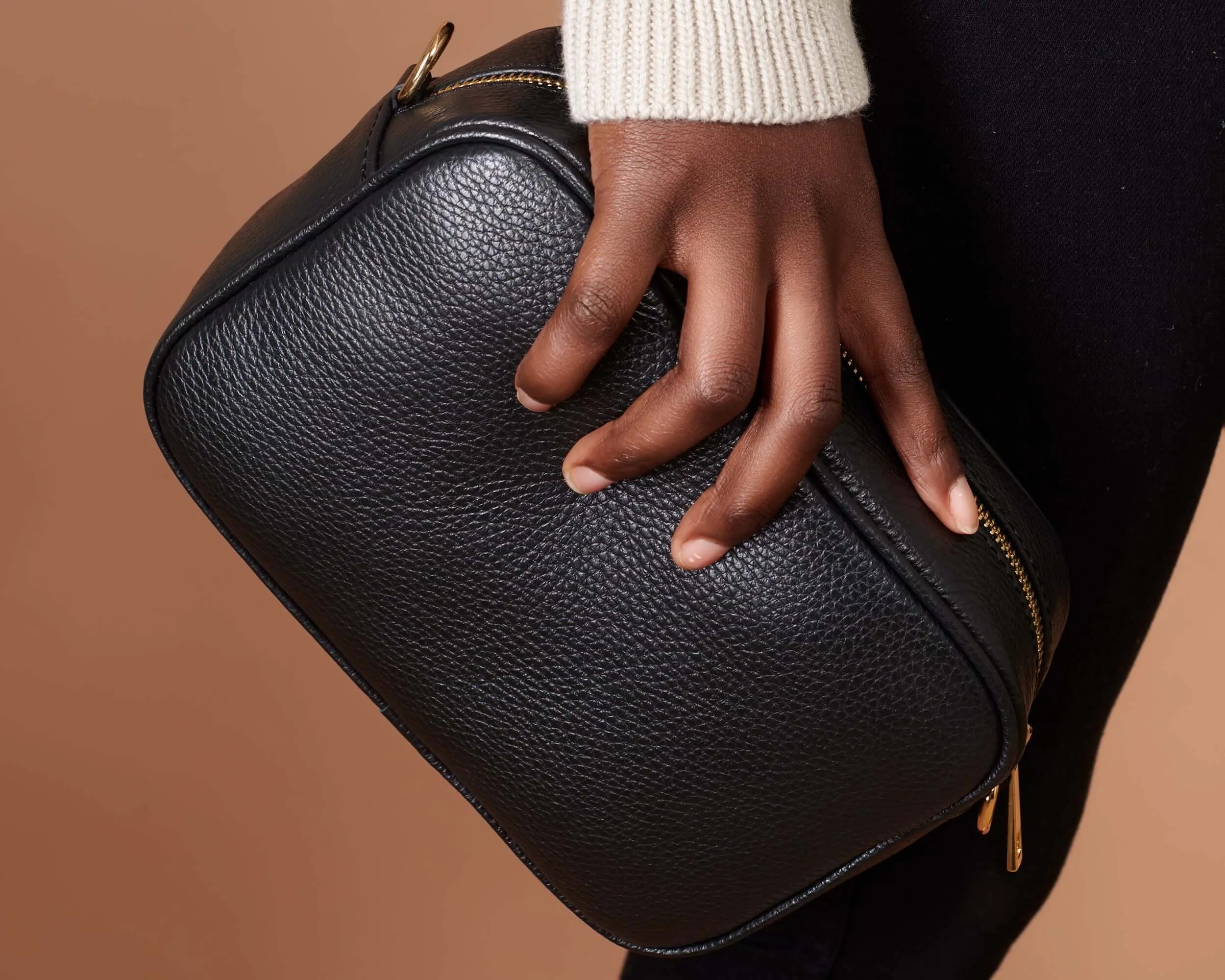 Black Italian Leather Bag, Small Crossbody Bag