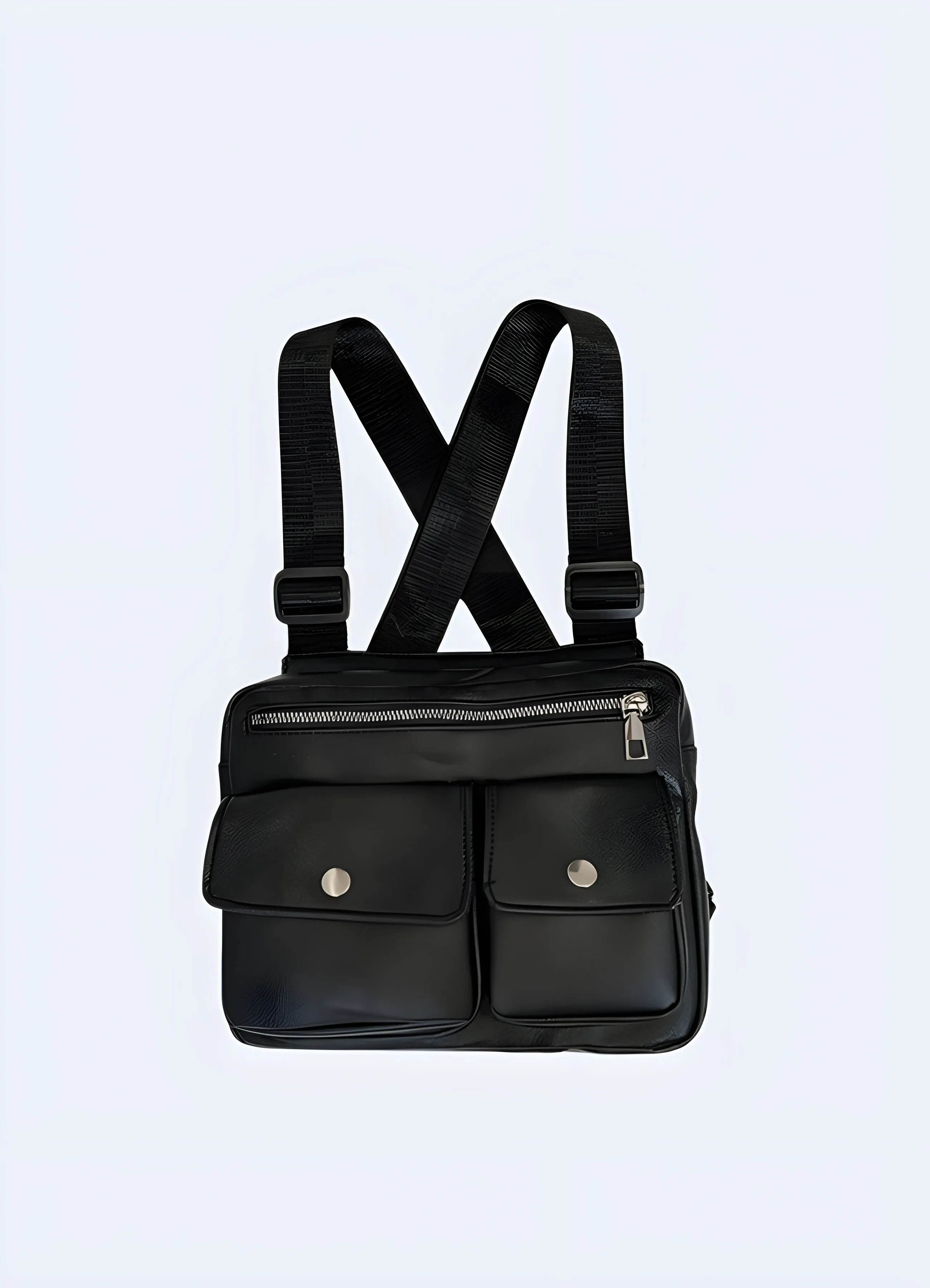Black Leather Chest Bag