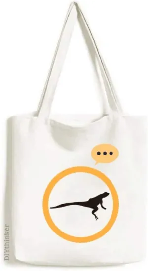 Black Lizad Animal Portrayal Expression Gift Sack Canvas Tote Shoulder Bag
