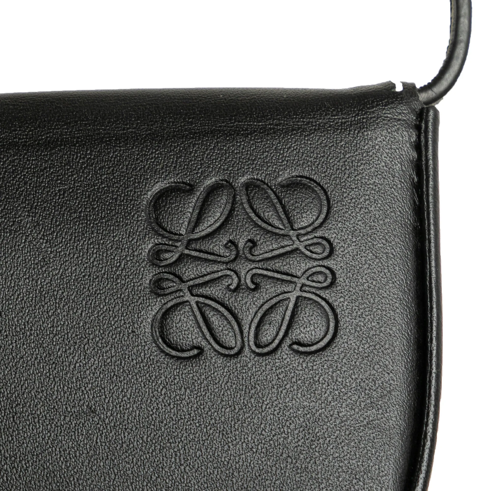 Black LOEWE Mini Soft Calfskin Heel Pouch Crossbody Bag
