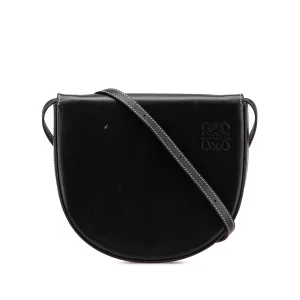 Black LOEWE Small Leather Heel Pouch Crossbody Bag